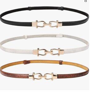 Leather Skinny Women Belt NEW 3 SET